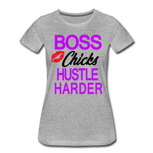 Boss Chicks Hustle Ladies' T-shirt - heather gray