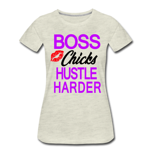 Boss Chicks Hustle Ladies' T-shirt - heather oatmeal