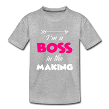 Load image into Gallery viewer, Boss in the Making Girls&#39; T-Shirt - heather gray