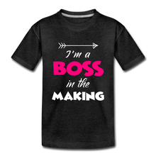 Load image into Gallery viewer, Boss in the Making Girls&#39; T-Shirt - charcoal gray