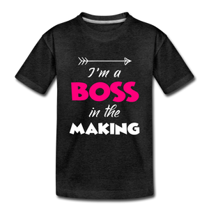 Boss in the Making Girls' T-Shirt - charcoal gray