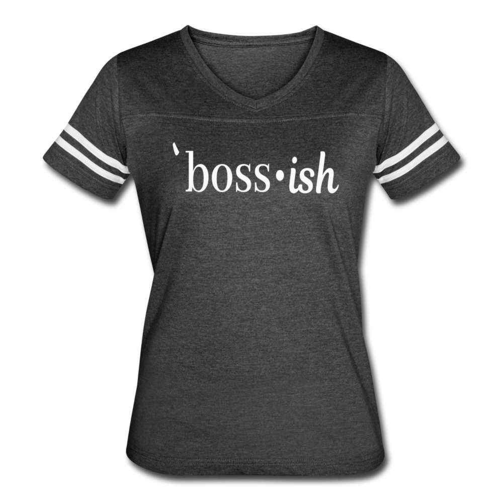 Boss-ish Ladies T-shirt - vintage smoke/white