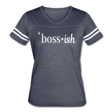 Load image into Gallery viewer, Boss-ish Ladies T-shirt - vintage navy/white