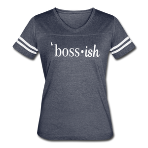 Boss-ish Ladies T-shirt - vintage navy/white