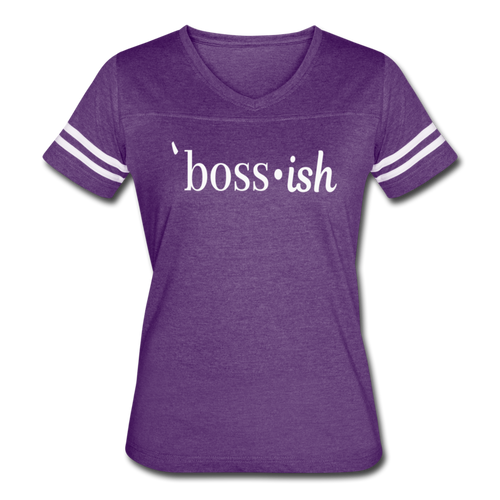 Boss-ish Ladies T-shirt - vintage purple/white