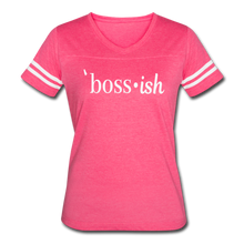 Load image into Gallery viewer, Boss-ish Ladies T-shirt - vintage pink/white