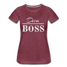 Load image into Gallery viewer, Diva Boss Ladies&#39; T-shirt - heather burgundy