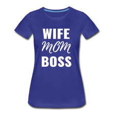 Load image into Gallery viewer, Wife Mom Boss Tee - royal blue