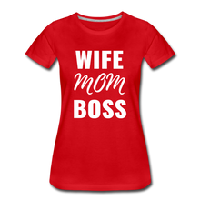 Load image into Gallery viewer, Wife Mom Boss Tee - red