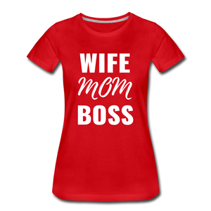 Wife Mom Boss Tee - red