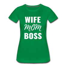 Load image into Gallery viewer, Wife Mom Boss Tee - kelly green