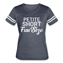 Load image into Gallery viewer, Short Petite Fun Size Ladies&#39; T-shirt - vintage navy/white